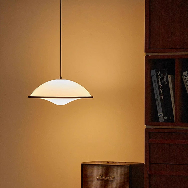 Modern Minimalist Dome Copper Acrylic 1-Light Pendant Light For Bedroom