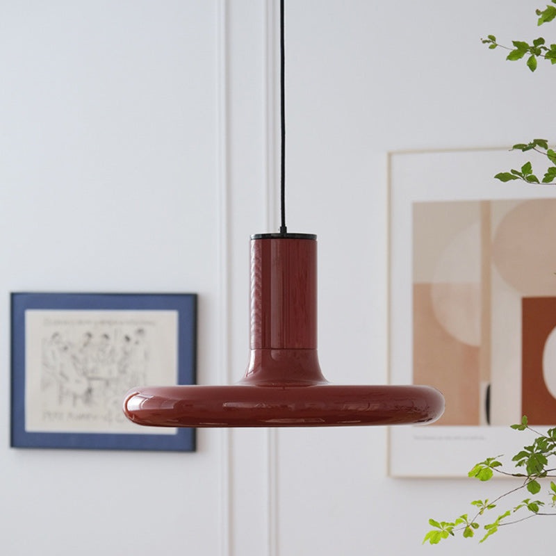 Traditional Vintage Flying Saucer Iron Aluminum 1-Light Pendant Light For Living Room