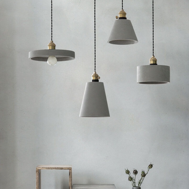 Cement 1-Light Dome Pendant Light 4 Design