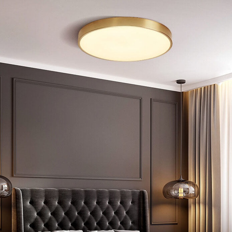 Copper 1-Light Ultra-thin LED Flush Mount Lighting
