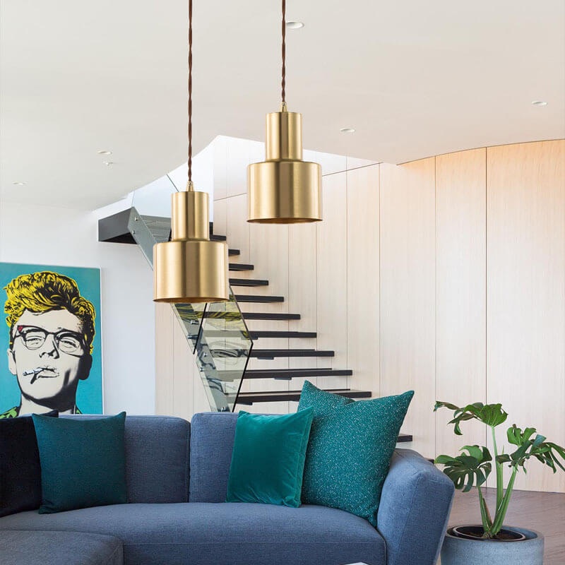 Golden Iron 1-Light Geometry Pendant Light