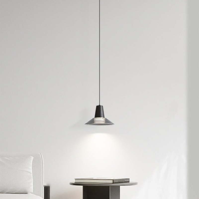 Modern Luxury Cone Shape Glass Brass LED Pendant Light For Living Room