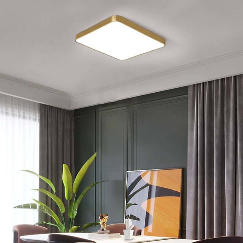 Simple Square 1-Light LED 3 Color Changeable Flush Mount Lighting