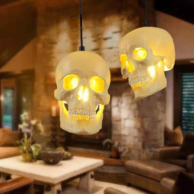 Skull Resin Shade 1-Light Pendant Light