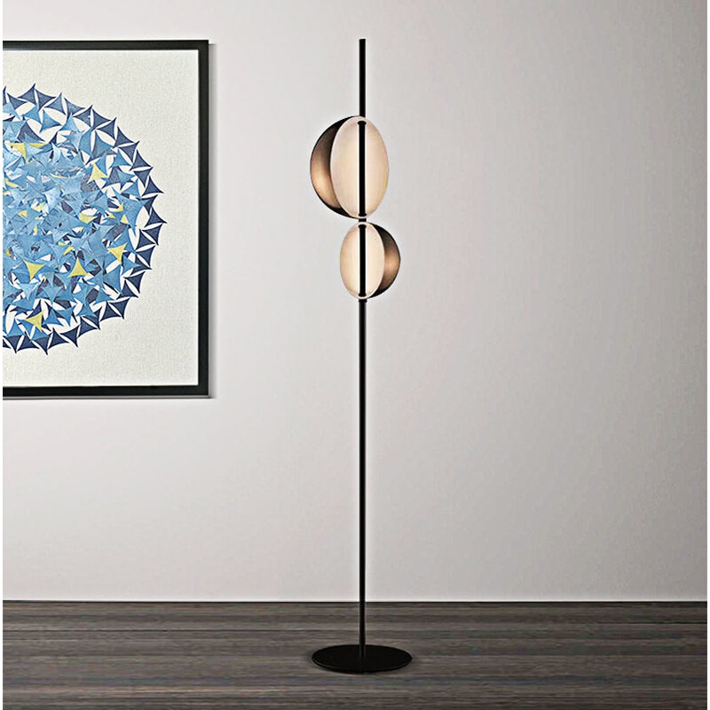 Wrought Iron Round Shad 2-Light Bowl Floor Lamps