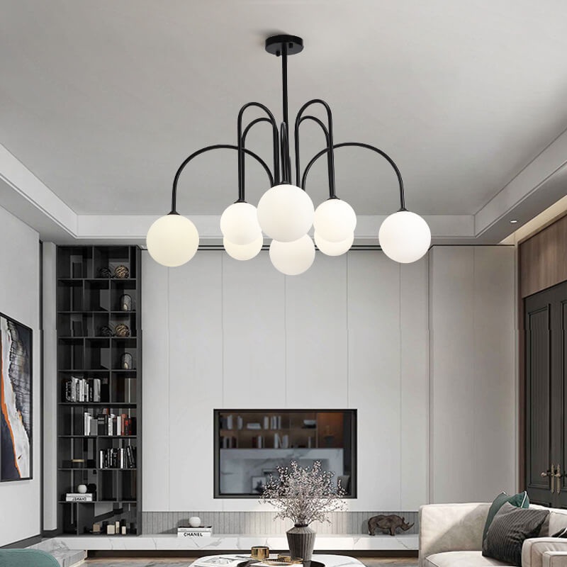 Glass Ball 6-8 Light Arch Chandeliers