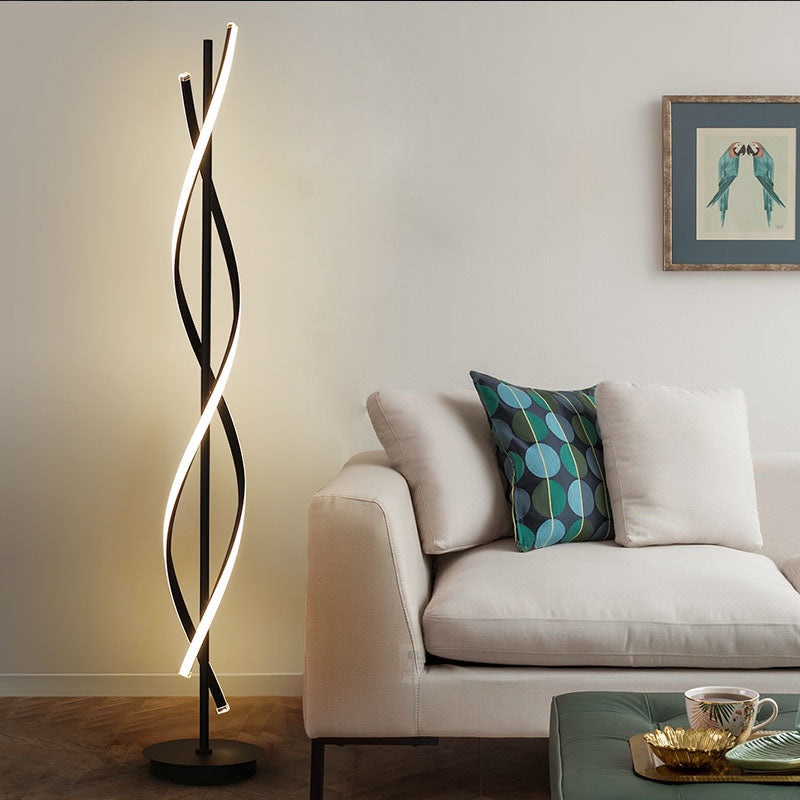 Minimalist 1-Light Spiral LED Standing Floor Lamps