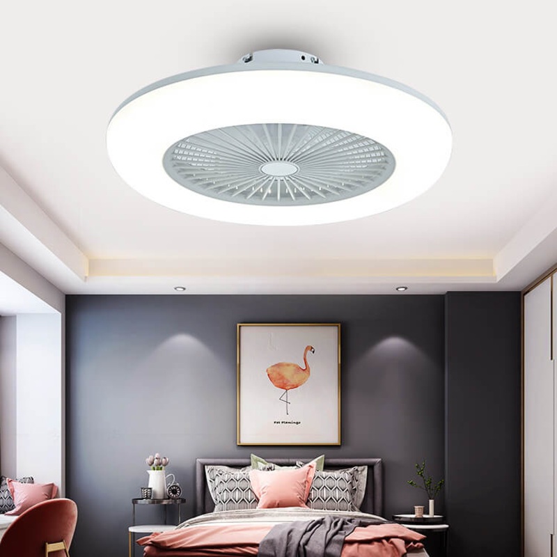 Modern Acrylic Ceiling Fan 1-Light LED Semi-Flush Mount Lighting