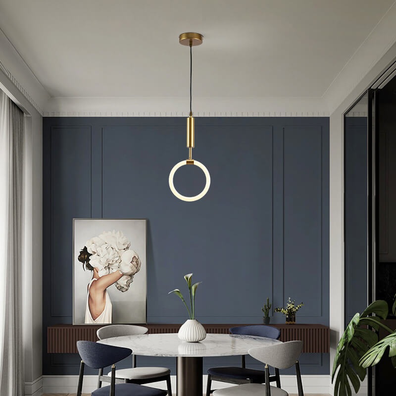 Modern Circle Ring 1-Light LED Pendant Light
