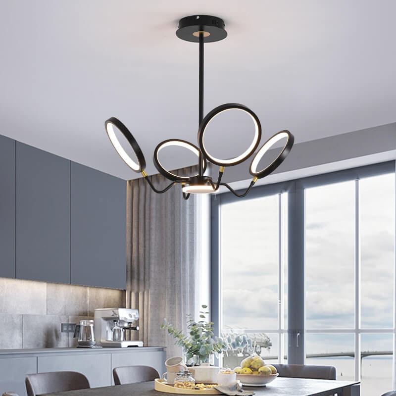 Simple Circle 5-Light LED Chandeliers