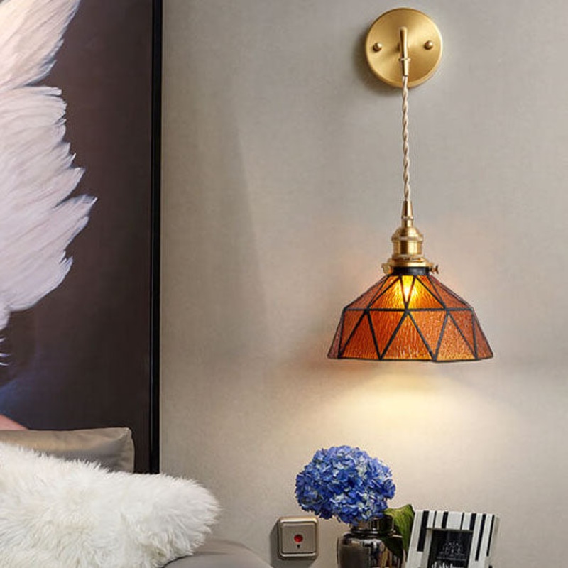 Water Ripple Glass 1-Light Irregular Dome Wall Sconce Lamp
