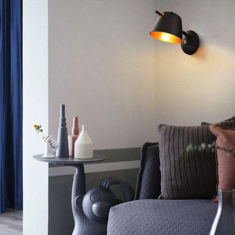 Wrought Iron 1-Light Dome Armed Sconce Lamp