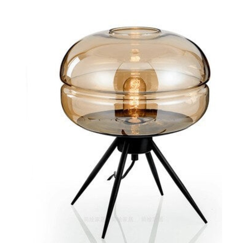 Nordic Clear Glass 1-Light Tripod Table Lamps