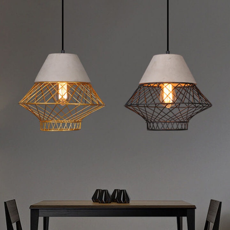 Retro Iron Cement 1-Light Lantern Pendant Light