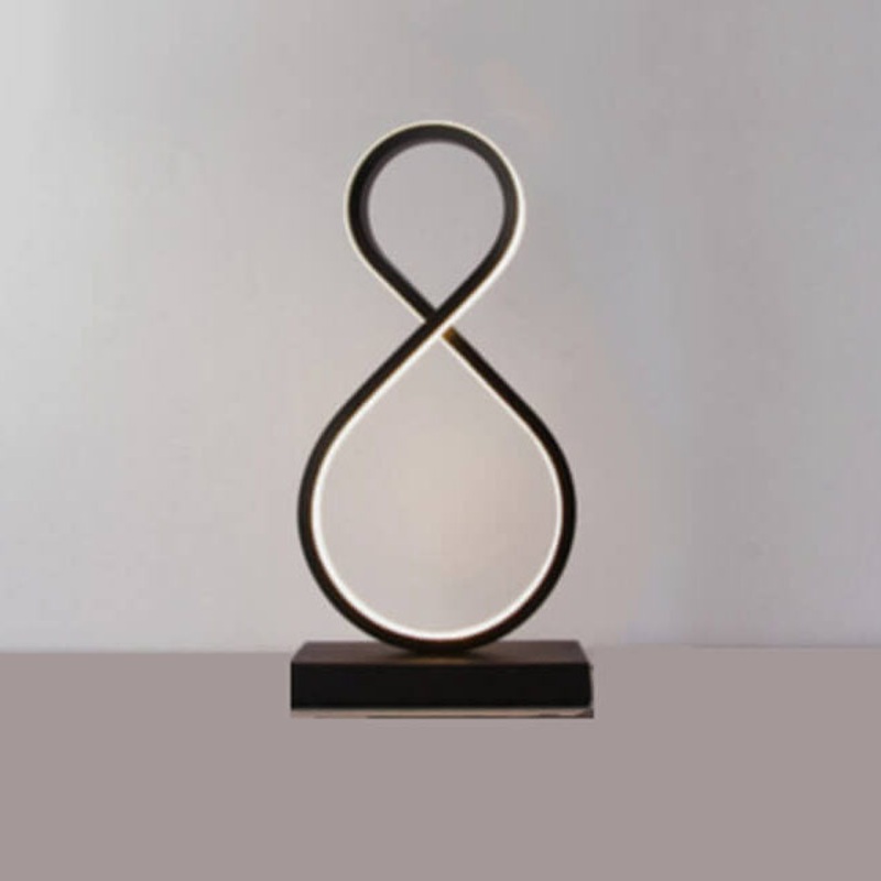 Minimalist Bending Line Spiral 8 Shape 1-Light LED Table Lamps