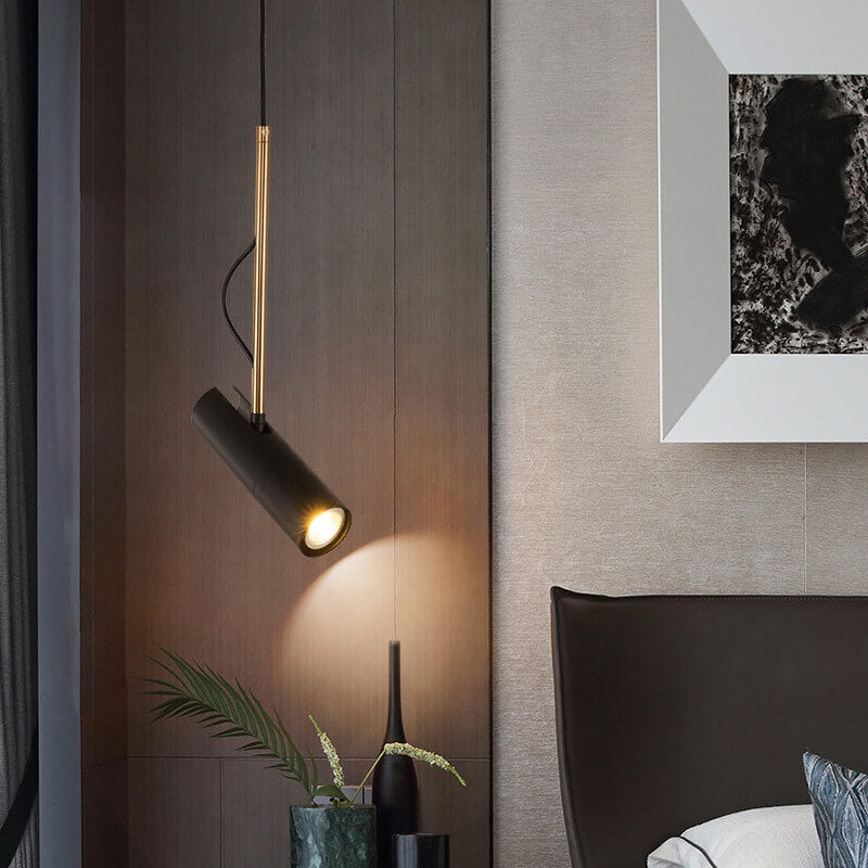 Modern Minimalist Gold 1-Light LED Spotlight Pendant Light