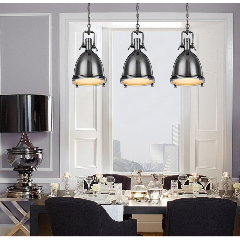 Retro Industrial 1-Light LED Wrought Iron Pendant Light