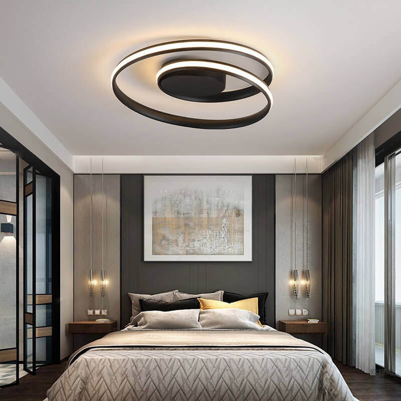 Modern Creative Circle Aluminum 1-Light LED Flush Mount Ceiling Light