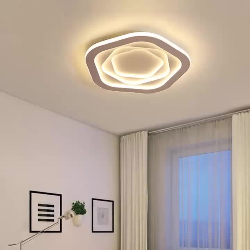 Modern Minimalist Pentagram Iron LED Flush Mount Ceiling Light