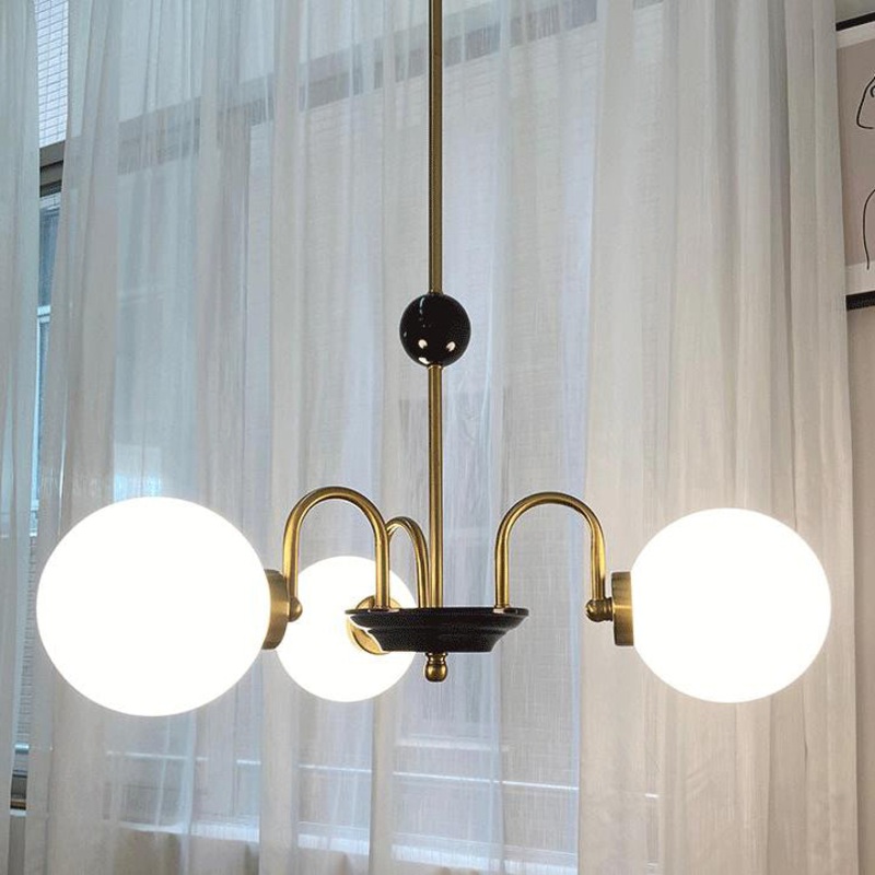Nordic Minimalist White Glass 3/5-Light Chandeliers