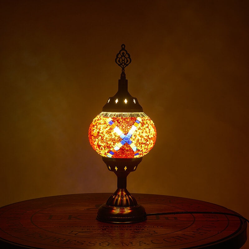 Vintage Turkish Stained Enamel Iron 1-Light Table Lamp