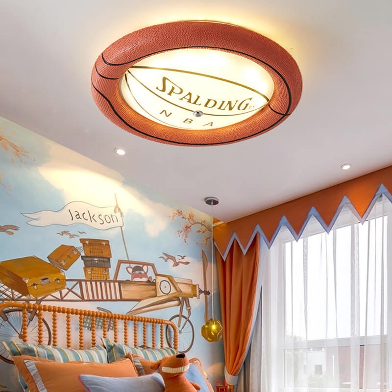 Creative Resin Basketball LED Flush Mount Ceiling Light