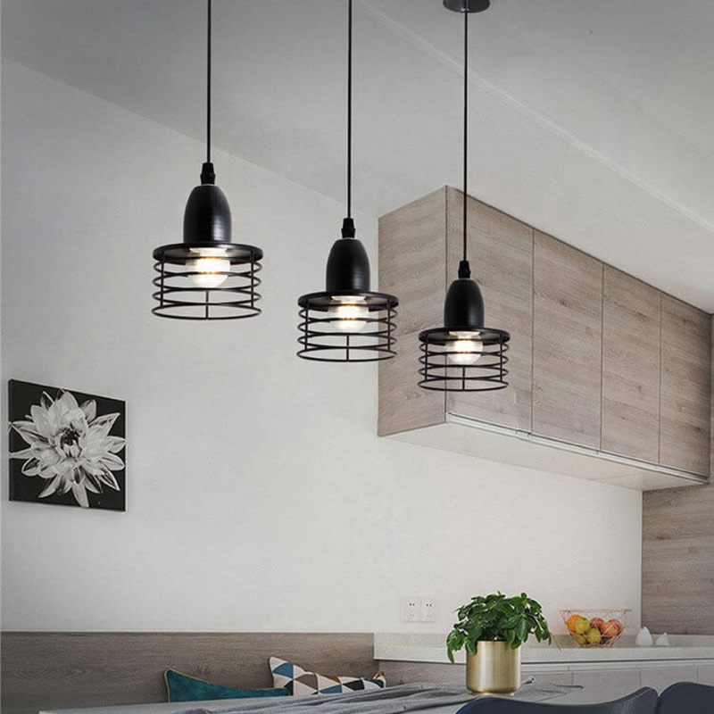 Industrial Vintage Iron Spring 1-Light Pendant Light