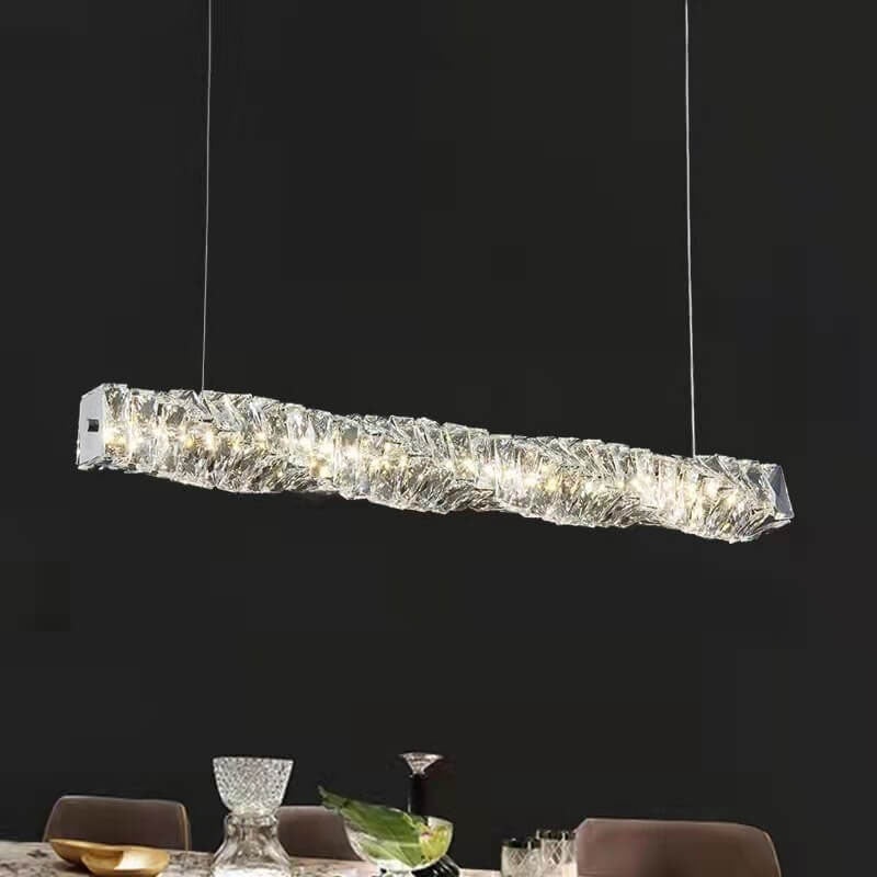 Modern Minimalist Linear Crystal LED Chandelier