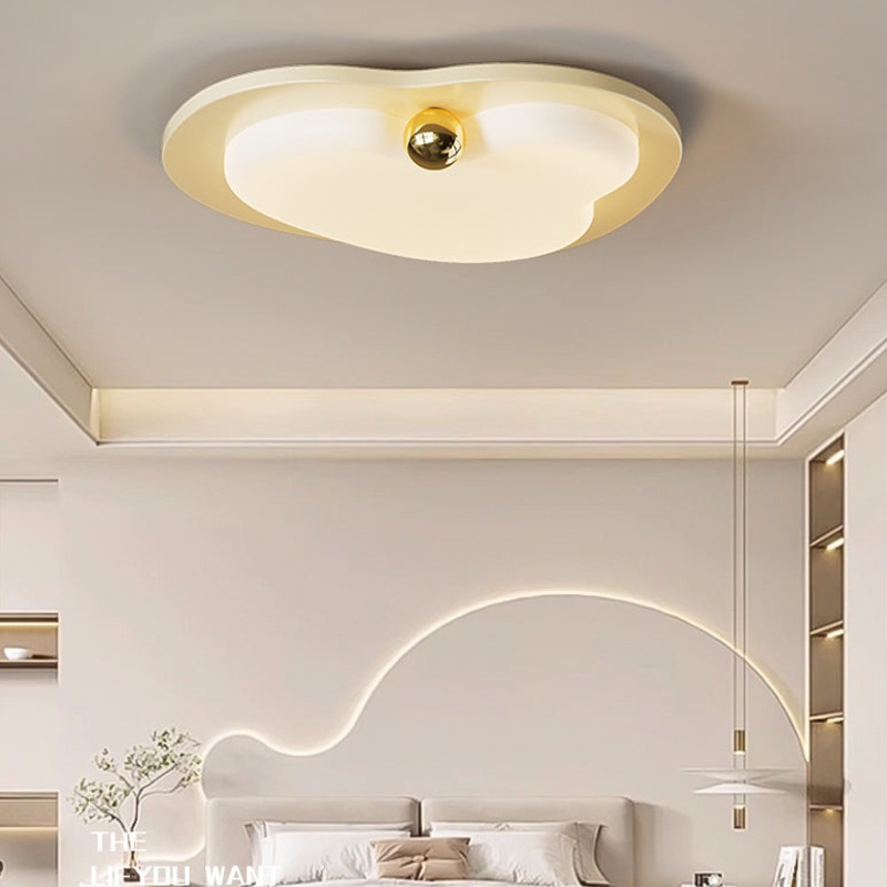 Contemporary Creative Heart Shape Acrylic Iron Lampshade LED Flush Mount Ceiling Light For Bedroom