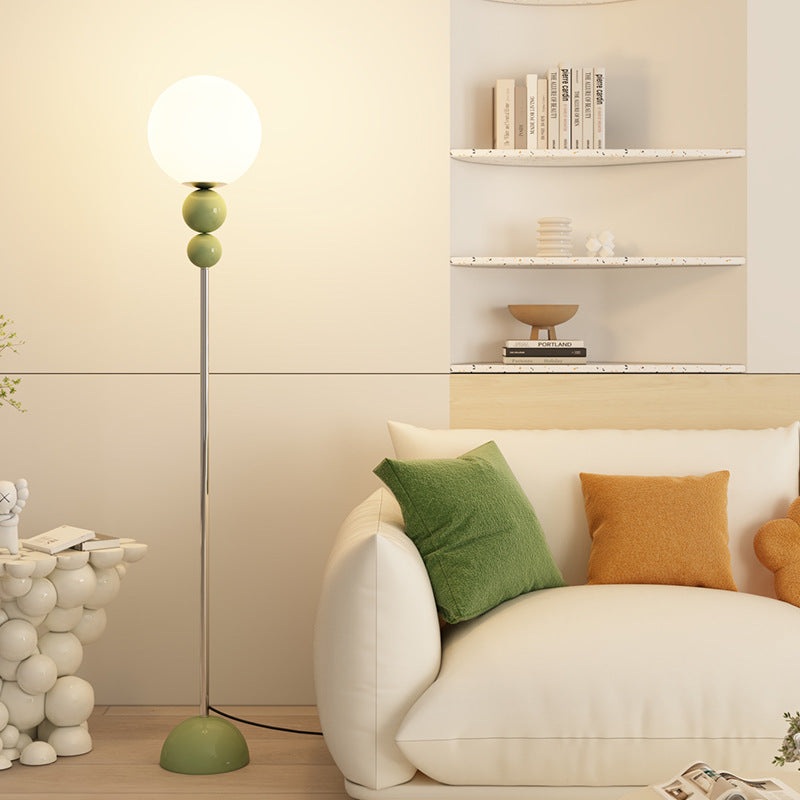 Contemporary Nordic Iron PE Round Ball Shade 1-Light Standing Floor Lamp For Bedroom