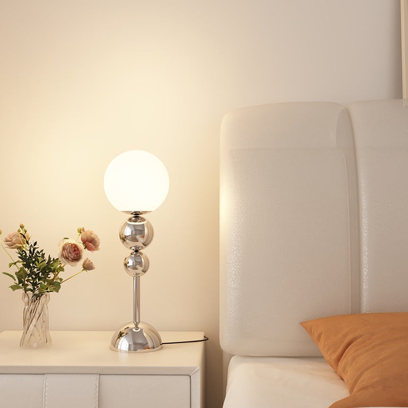 Contemporary Nordic Iron PE Round Ball Shade 1-Light Table Lamp For Bedroom