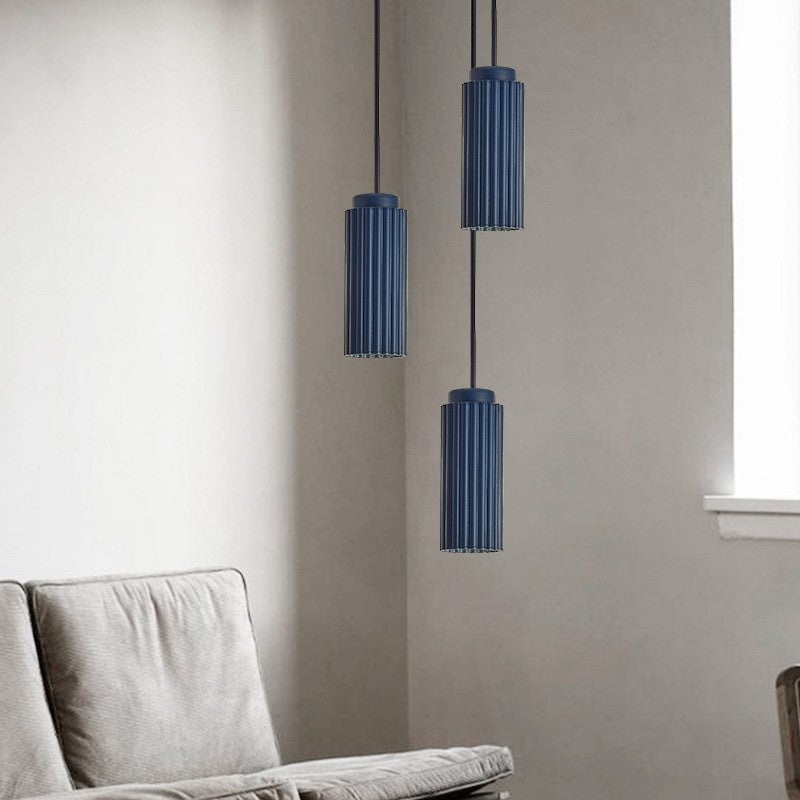 Contemporary Nordic Round Cylinder Iron Aluminum 1-Light Pendant Light For Bedroom