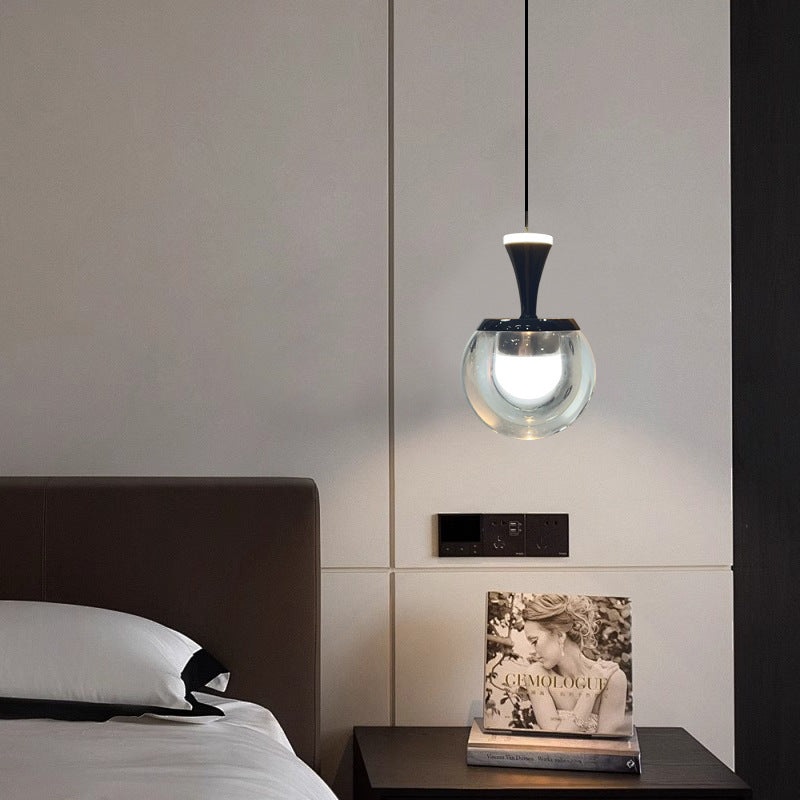 Contemporary Nordic Spherical Acrylic Aluminum LED Liftable Pendant Light For Living Room