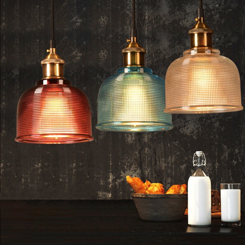 Contemporary Retro Metal Glass Frosted Dome Cap 1-Light Pendant Light For Dining Room