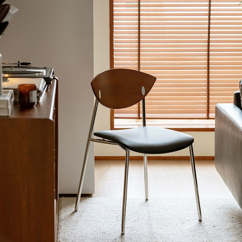 Contemporary Retro Square Flying Bird Chair Leather Plank Iron Dining Chair Backrest For Dining Room