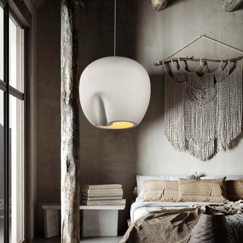 Contemporary Scandinavian Irregular Cylinder Full Polystyrene 1 - Light Pendant Light For Dining Room
