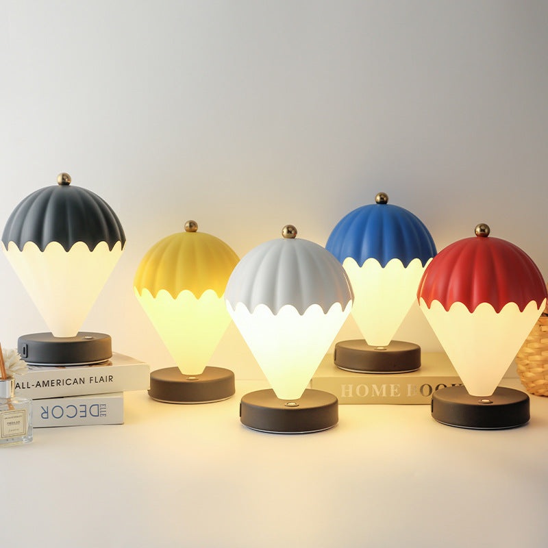 Contemporary Scandinavian Rechargeable Iron Acrylic Balloon LED Table Lamp Night Light For Bedroom