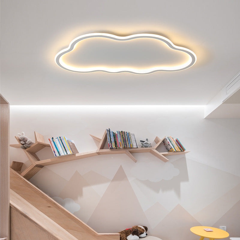 Modern Minimalist Clouds Waves Silicone Aluminum Iron LED Flush Mount Ceiling Light For Bedroom