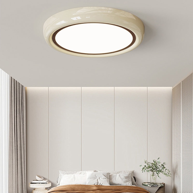 Modern Minimalist Iron Acrylic Geometric Circle LED Flush Mount Ceiling Light For Bedroom