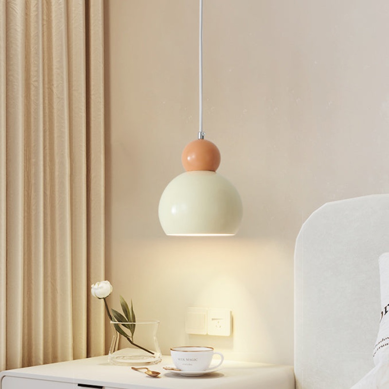 Traditional French Iron Geometric Sphere Shade 1-Light Pendant Light For Bedroom