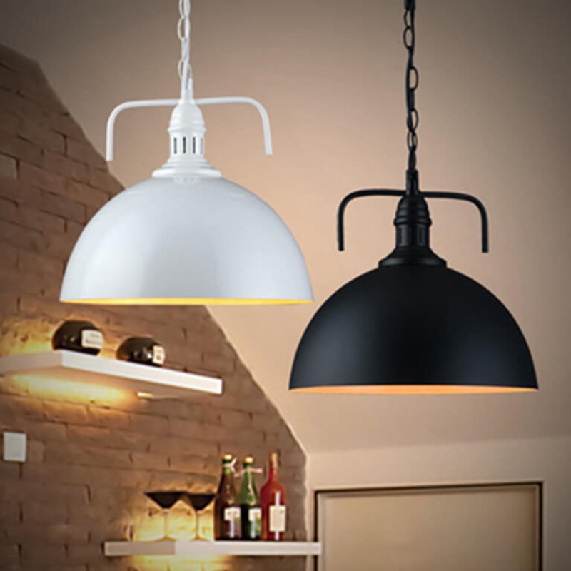 Industrial Vintage Pot Lid Dome 1-Light Pendant Light