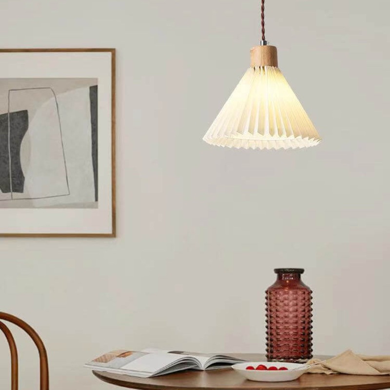 Nordic Minimalist Pleated Shade 1-Light Pendant Light