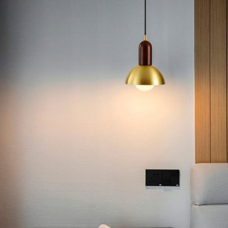 Nordic Vintage Brass Dome 1-Light Pendant Light