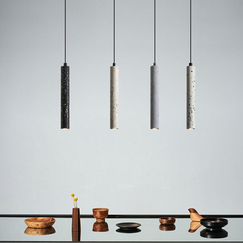 Retro Multicolor Cement Long Strip LED Pendant Light