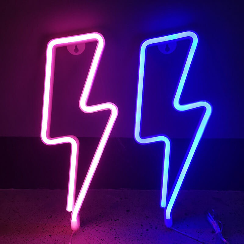 Creative Neon Lightning Shapes Color LED Battery/USB Decorative Light