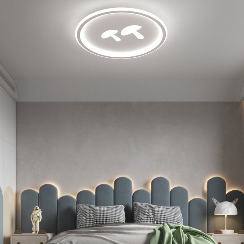 Modern Round Acrylic Shade Mushroom Pattern LED Flush Mount Light
