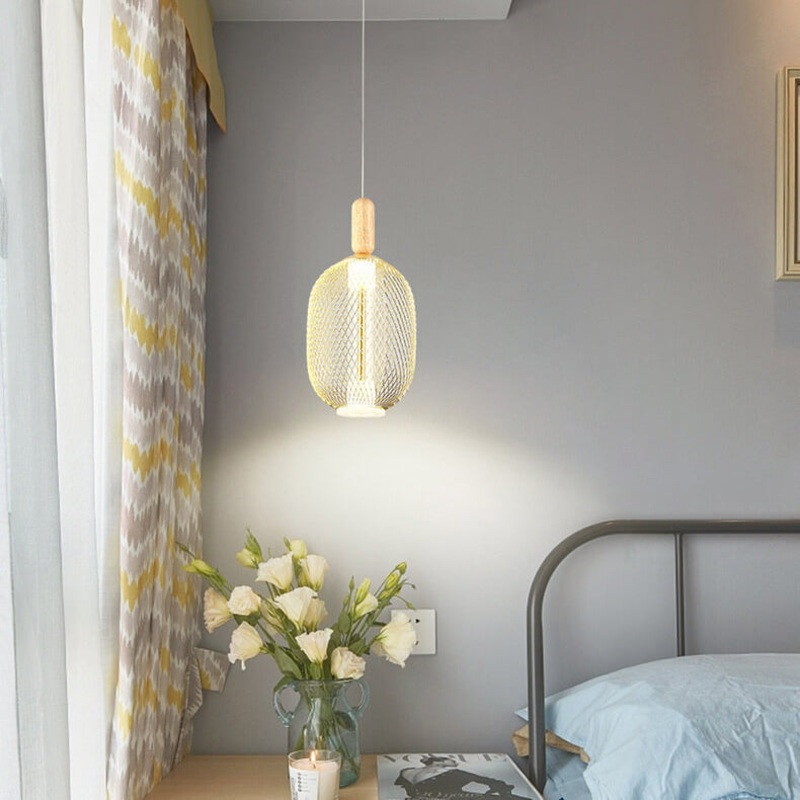Modern Glass Mesh Shade LED Pendant Light