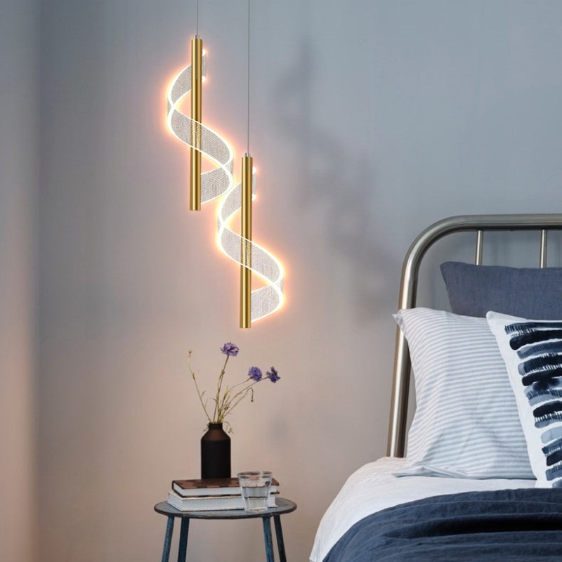 Minimalist Nordic Acrylic Strip Design LED Chandelier