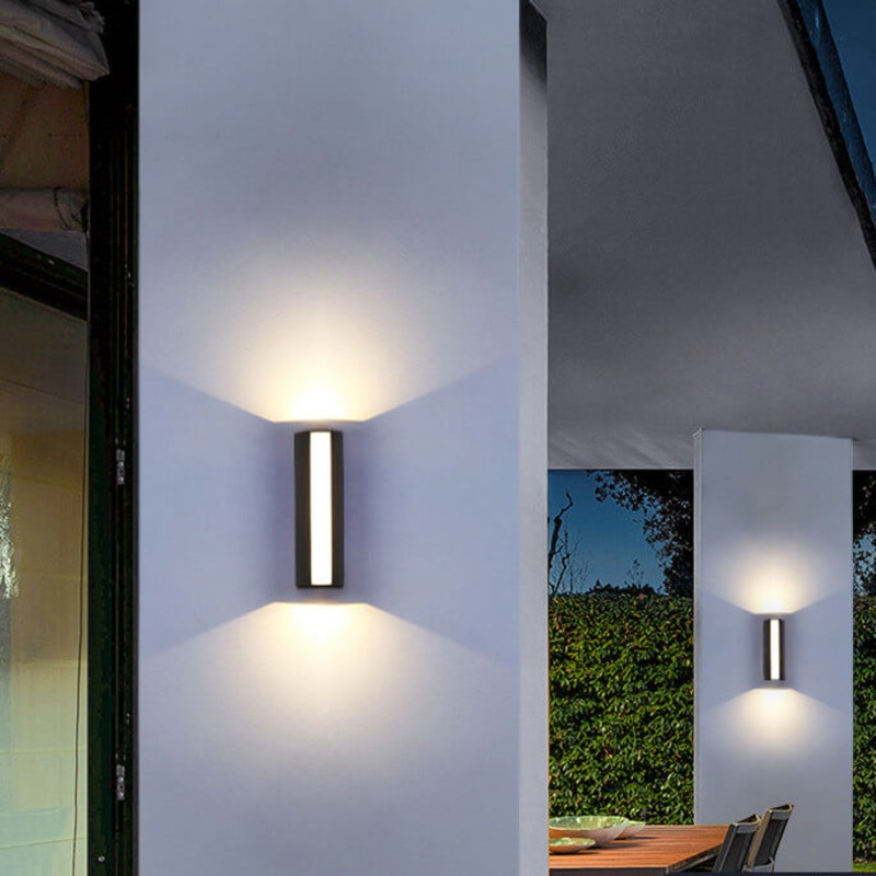 Waterproof Glass Stereo Strip LED Outdoor Wall Sconce Lamp