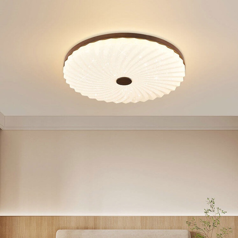 Chinese Log Simple Round LED Flush Mount Light